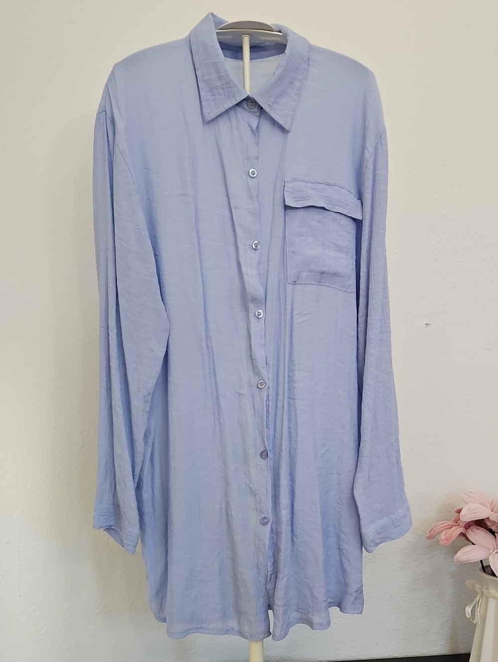 Women's Light Blue Button-Down Casual Shirt